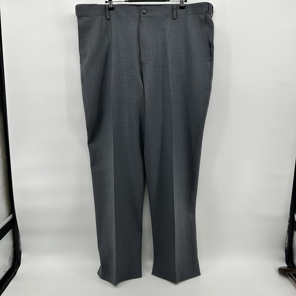 L.L.Bean Comfort Waist Dress Pants Mens 40x32 Gray 100% Wool Business Americana
